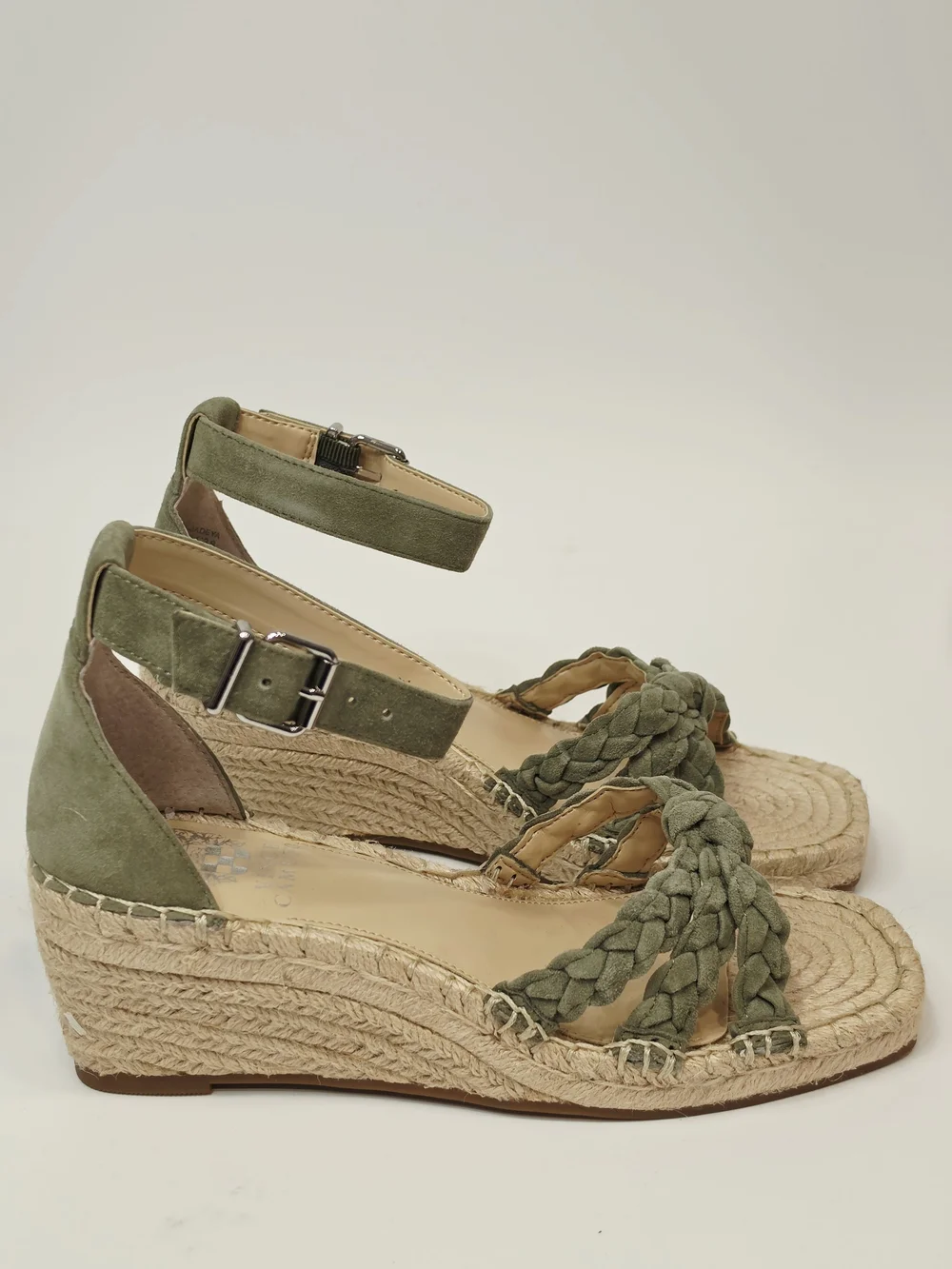 Vince Camuto Jadeya Olive Braided Espadrille Wedge Sandals